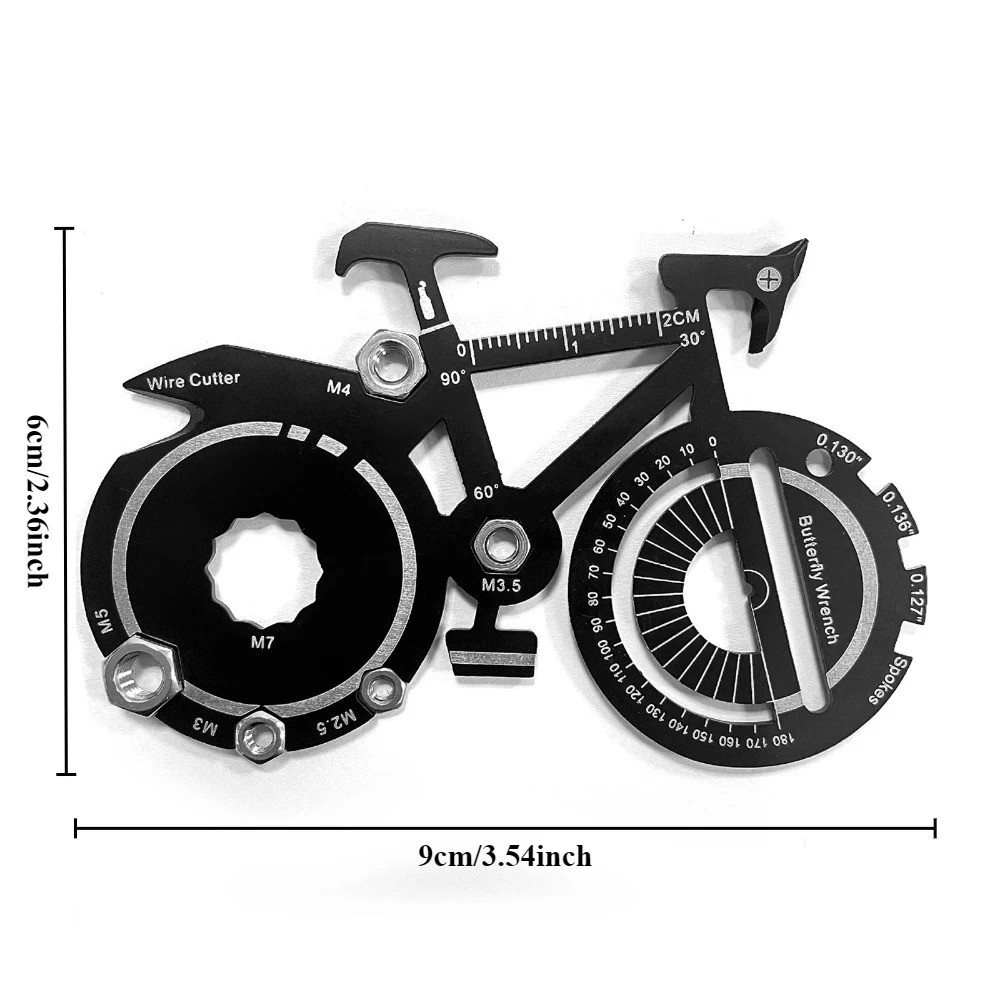 20 In 1 Bicycle Multitool Card Survival Gadgets Keychain Utility Pocket Tool