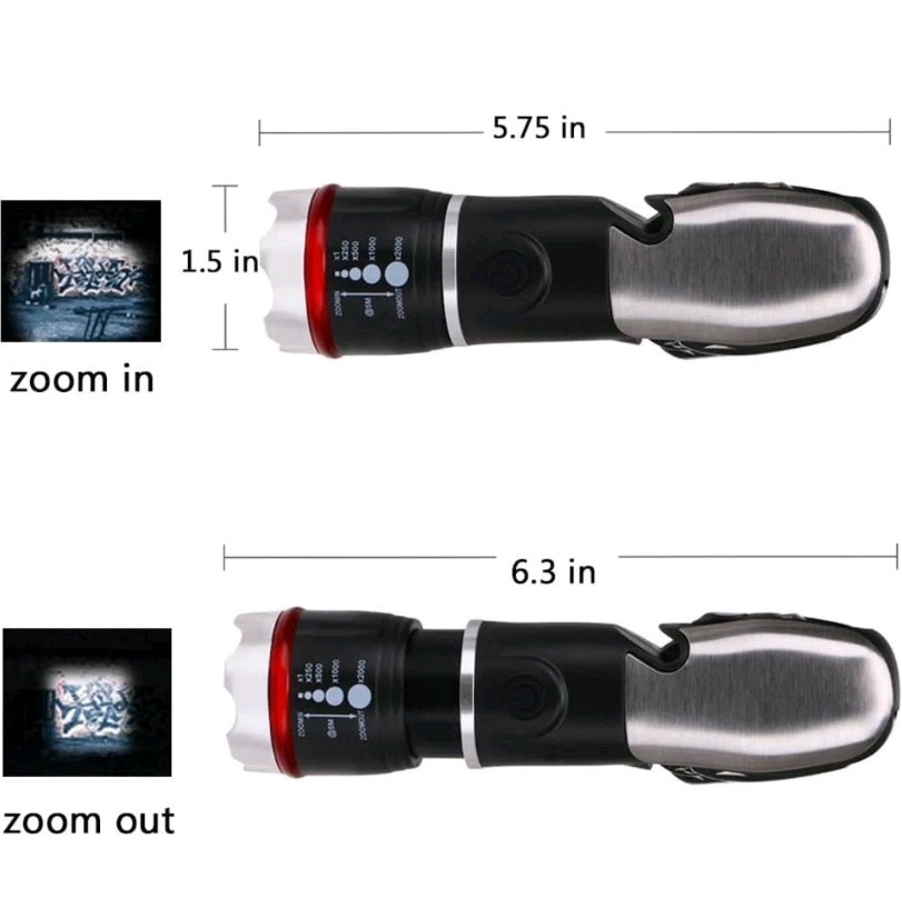 Adventure is Out There Automobile Car Emergency LED Flashlight Multi-Tool, Black