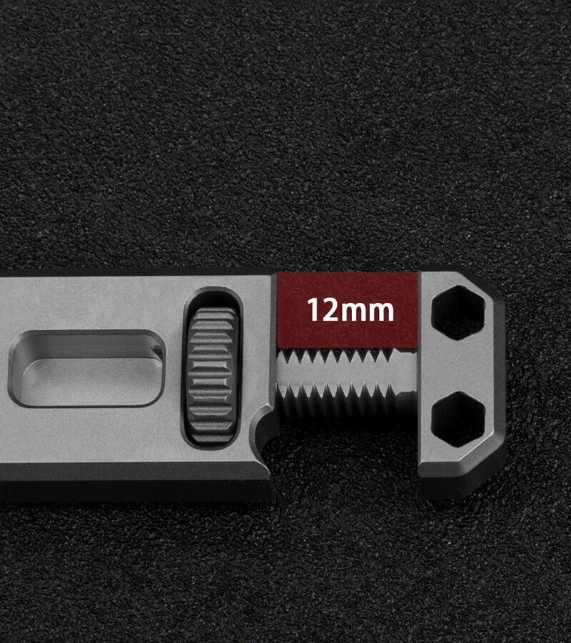 Mini Titanium Multi Tools Adjustable Wrench Pocket EDC Pry Bar Crowbar with Bits