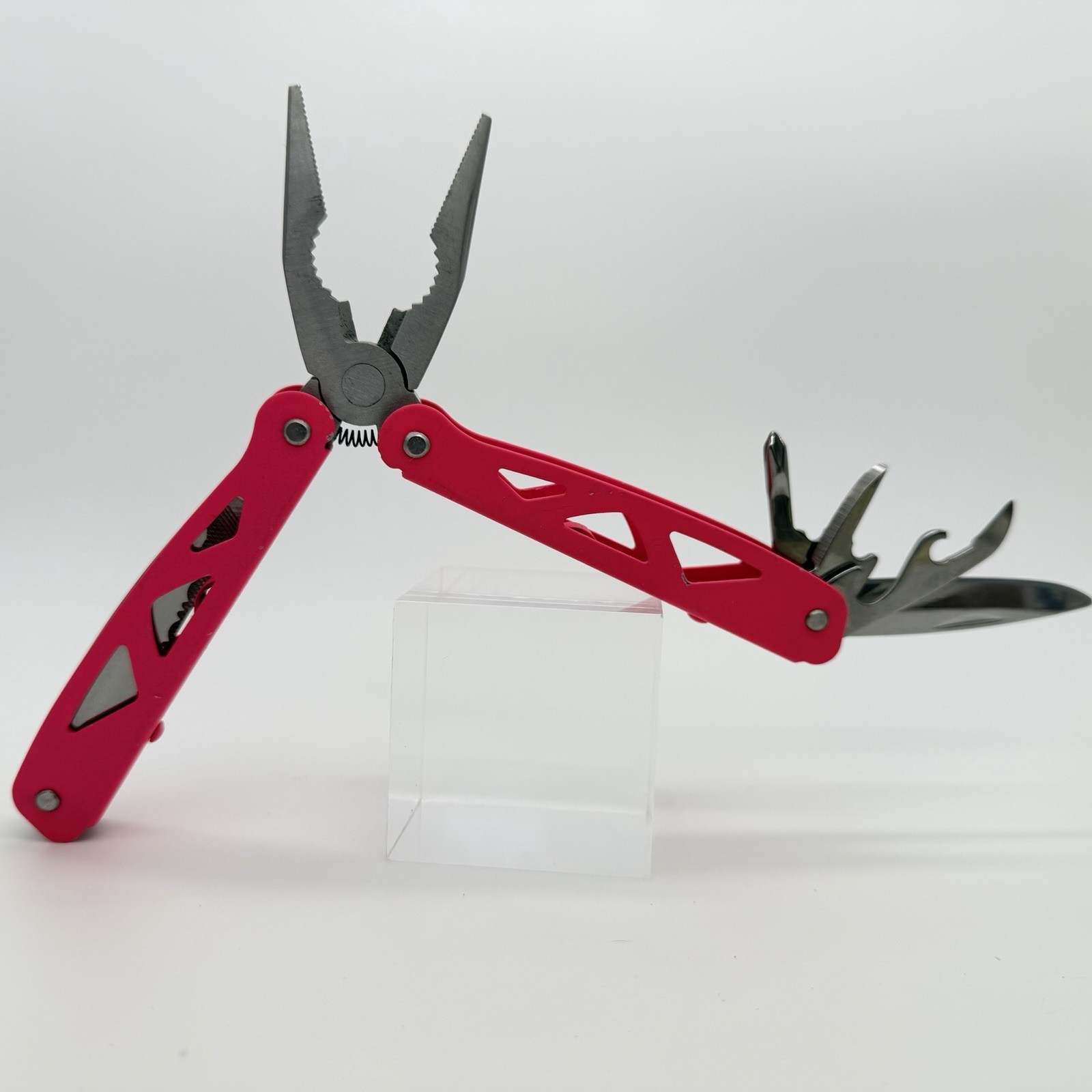 Pink 12-in-1 Multi-Tool Pocket Knife Folding Survival Gear No Sheath Unbranded