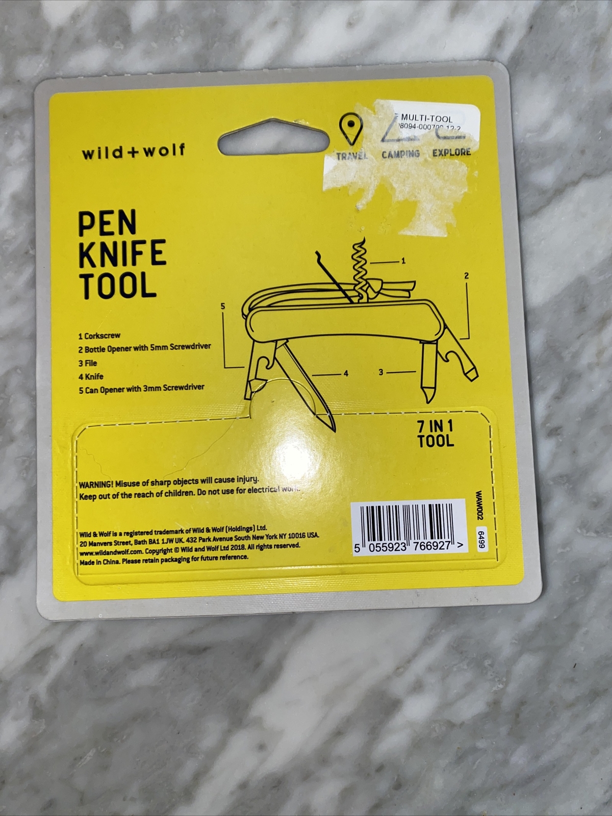 NIP Wild + WOLF PEN KNIFE TOOL corkscrew+bottle opener+can opener,+screwdriver +