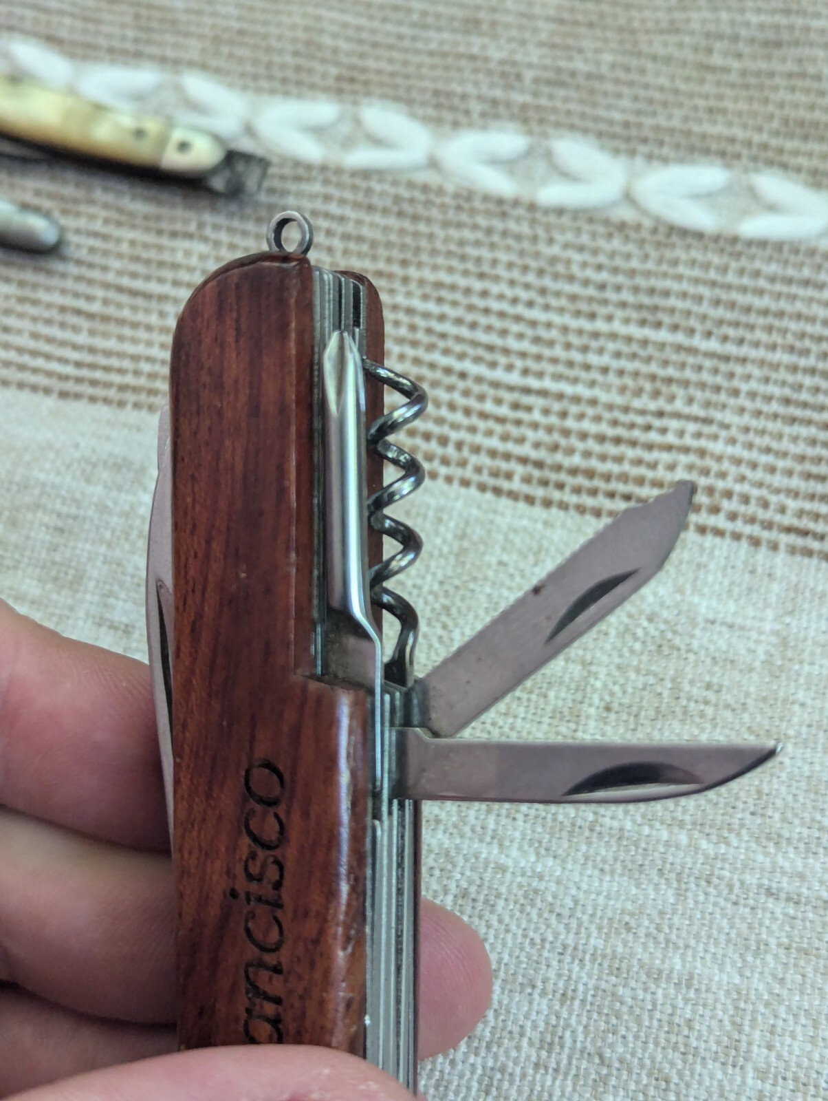 Oklahoma Personalized Souvenir 9-Tool Multi-Tool Pocket Knife FRANCISCO Wooden