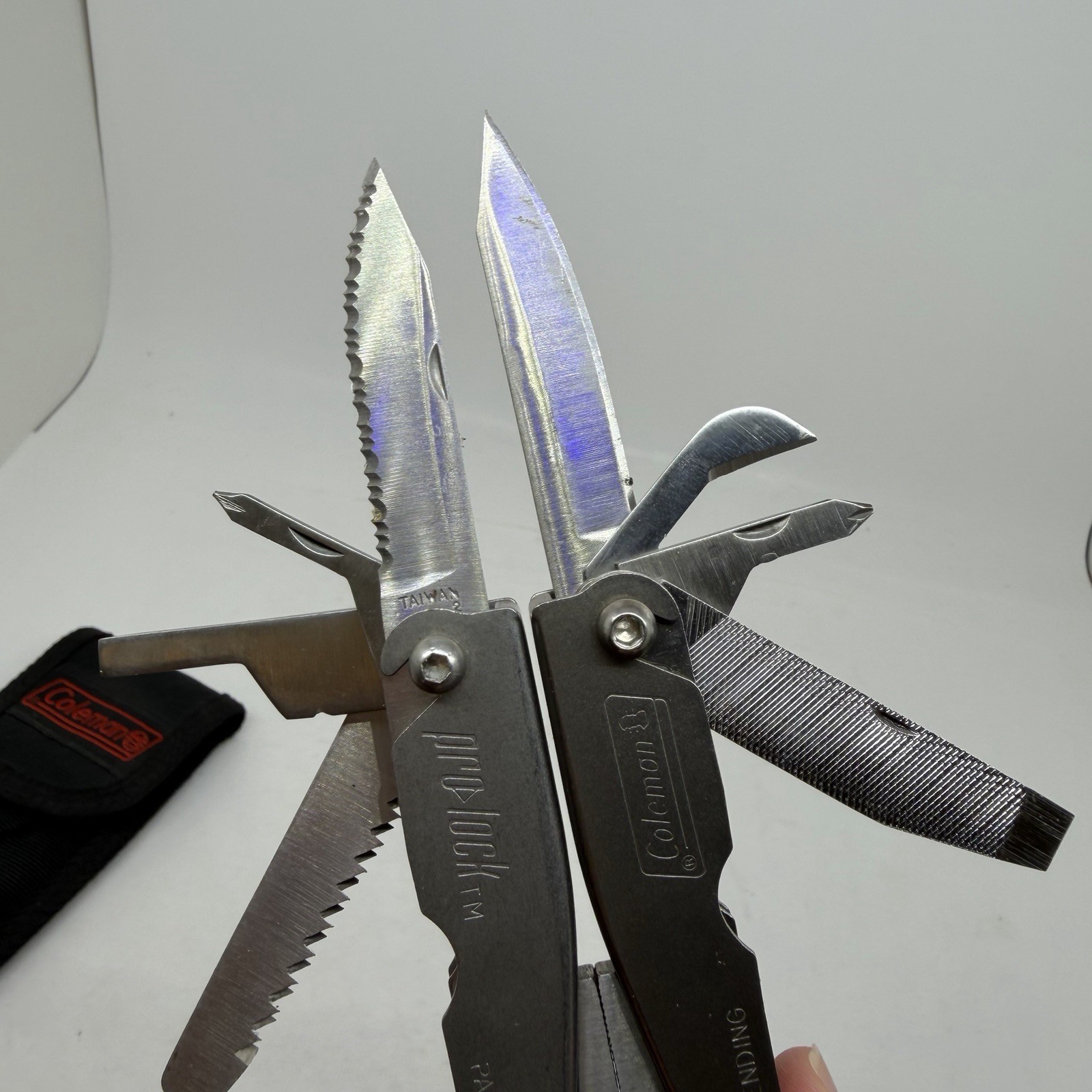 Coleman Pro Lock Folding Multi Tool Used Silver With Case READ