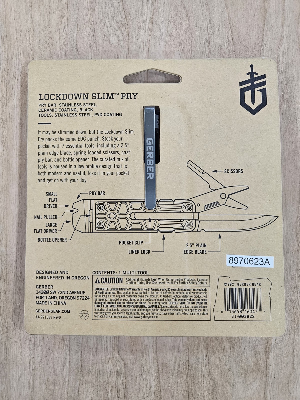 Gerber Lockdown Pry Multi-Tool Stainless Steel Handles EDC Made USA Ships Free