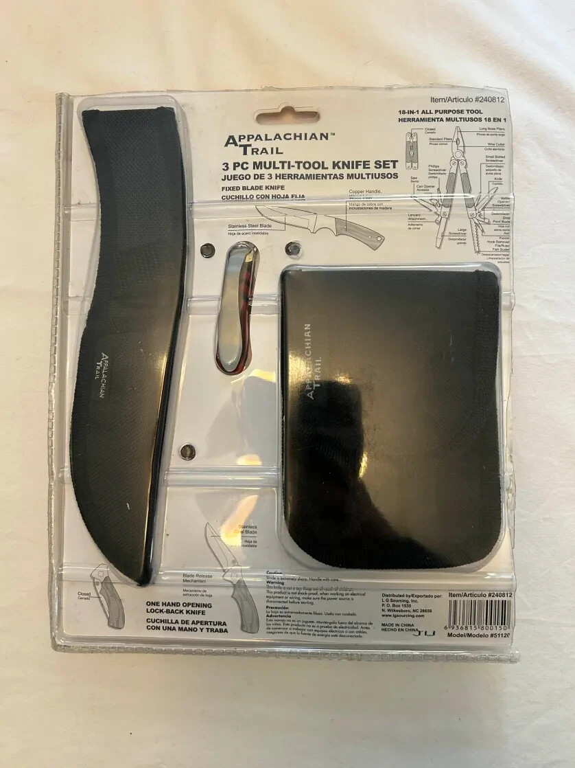 Appalachian Trail, 3-pc Multi-Purpose Tool Knife Set, Model #240812