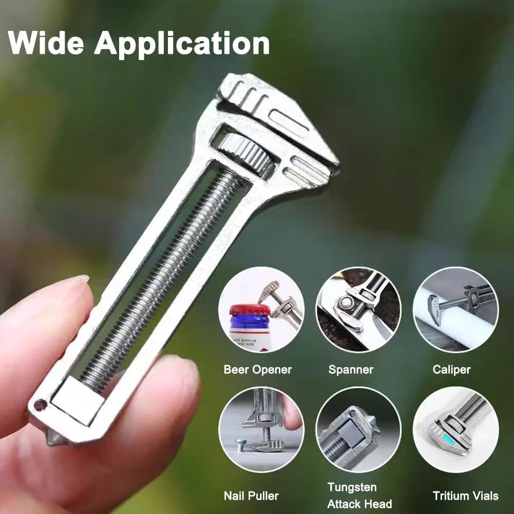 Compact Titanium Multi-tool Pocket Multitool Mini Wrench Bottle Opener Keychain