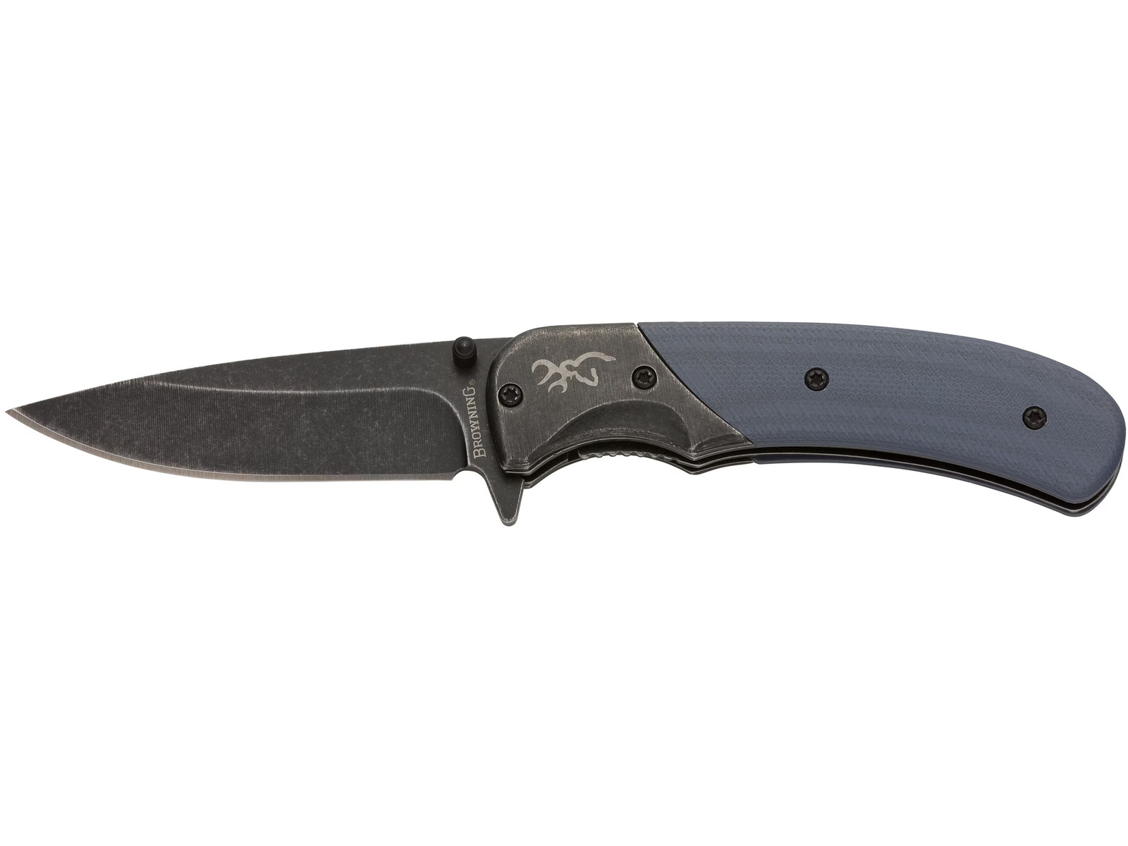Browning The Range Pocket Knife 2.75″ Drop Point 7Cr17MoV Stonewashed Black