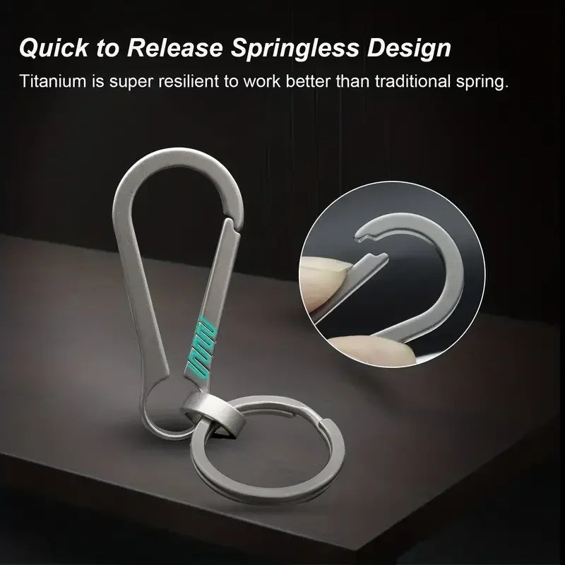 Titanium Carabiner Keychain Hook Key Ring with Bottle Opener EDC Outdoor Tool