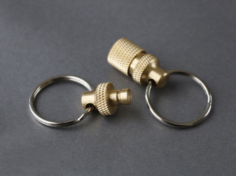 Solid Brass Insert Buckle Gimbal Ring Portable Double Keychain Pendant EDC Tool