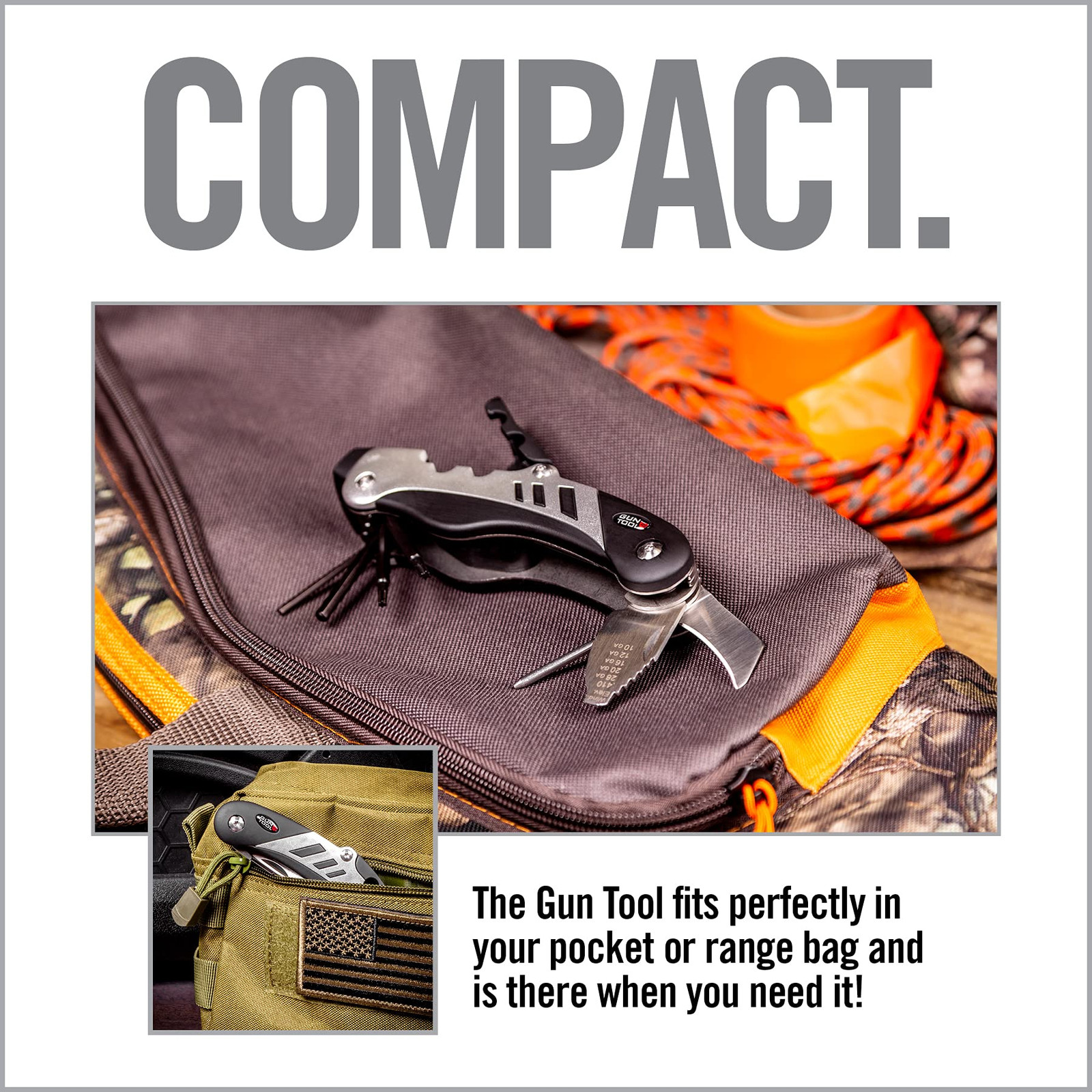Black Multitool Gun Tool 18 in 1 for Rifles and Shotguns with Ergonomic Grip