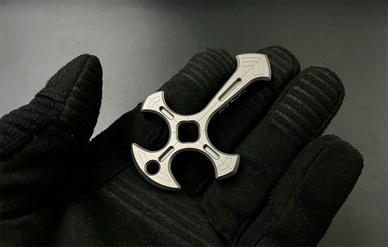 TC21 Titanium Alloy CNC Cross Necklace Pendant Bead Keychain Outdoor EDC Tools