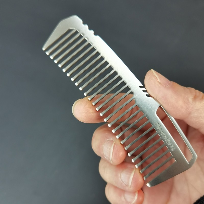 Portable for Titanium Alloy Comb Super Light Hair Brush Outdoor Pocket Gadge