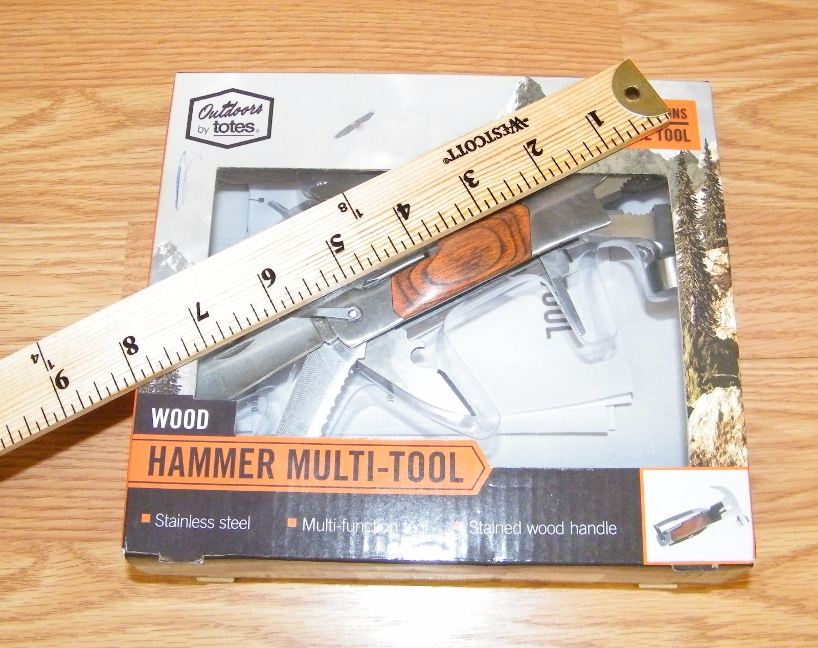 Outdoor by Totes 13 Functions Stainless Steel Stained Wood Handle Multi Tool