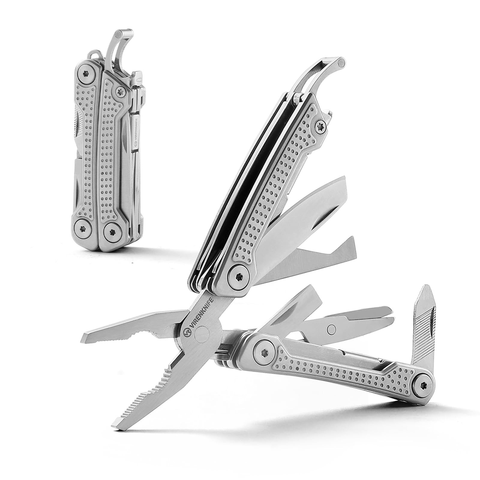 VIRENKNIFE Multitool,11-in-1 Mini EDC Multitool，Gifts for Men,Stainless Steel…
