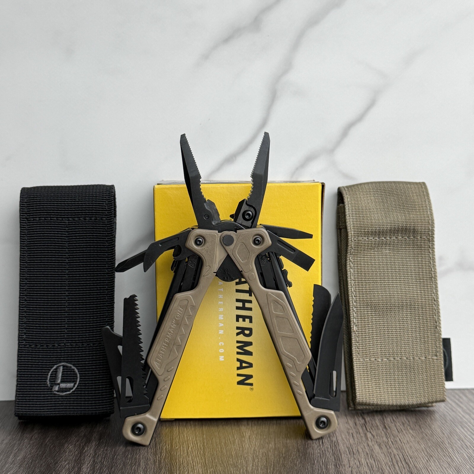 Leatherman OHT Brown/Tan w/TWO SHEATHS, Superb 154CM cutters!