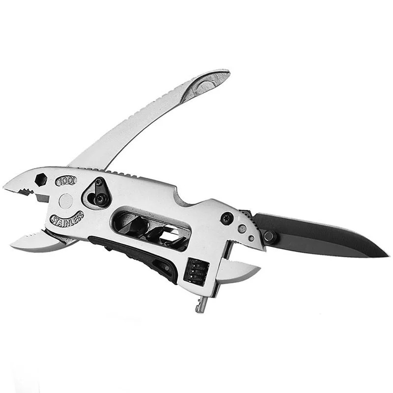 New Multi Tool Set Adjustable Wrench Jaw Screwdriver Pliers Knife Survival Gear