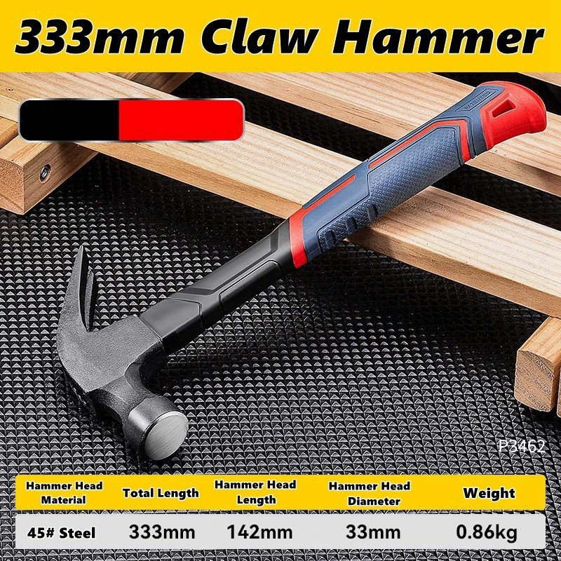 Multifunctional Claw Hammer with Rubber Grip Portable Carpentry Tool