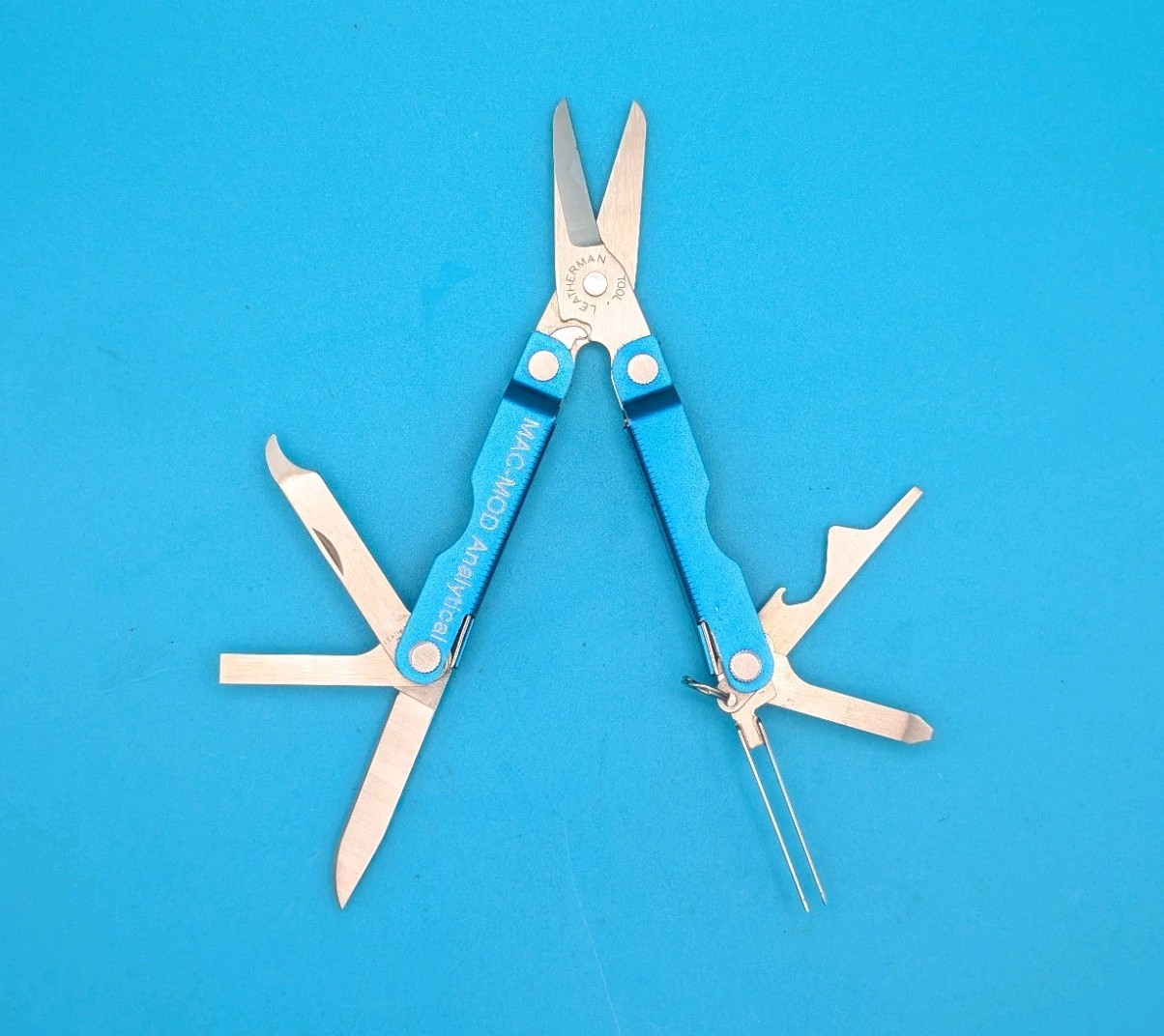 Leatherman Micra Multi-Tool, Knife, Scissors, Key Ring, Blue! *MAC-MOD*