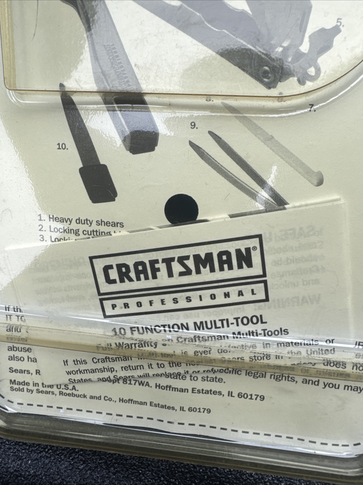 Sears Craftsman Usa Nos 45509 Professional 10 Function Multitool Retired Rare