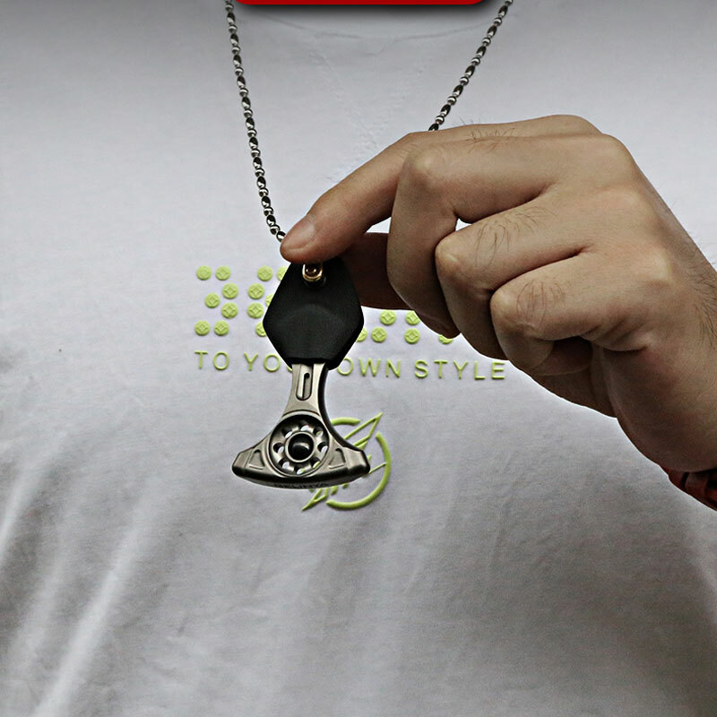 TC4 Titanium Keychain Necklace Pendant Bead Window Break Tool with Kydex Sheath