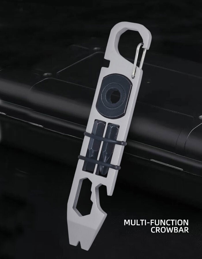 EDC Stainless Steel Keychain Pocket Pry Bar Crowbar Opener Outdoor Multi Tools