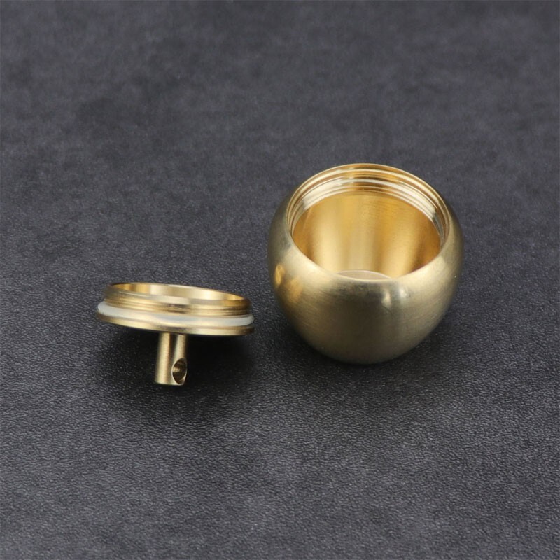 Brass Keychain Waterproof Storage Box Sealed Pill Capsula Portable Tank EDC Tool