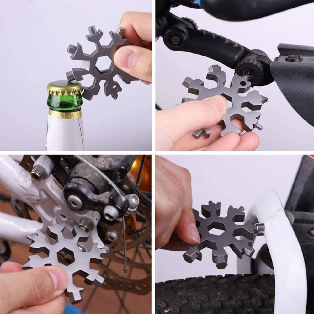18-in-1 Snowflake Multi-Tool: Versatile Stainless Steel Utility for Everyday Use