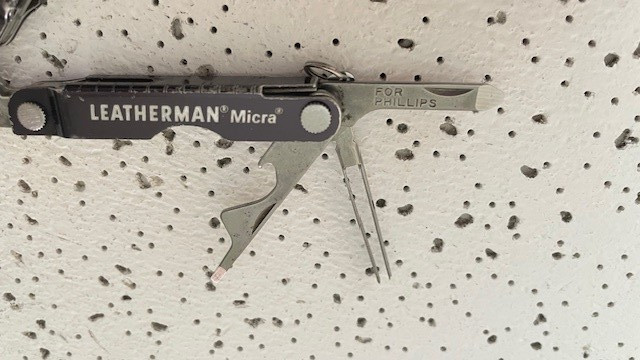 Leatherman Micra Scissors Knife Tweezers File Black Anodized Aluminum Multi tool