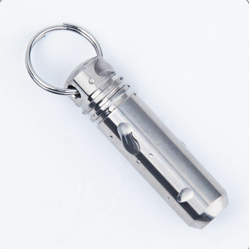 EDC Mini Titanium Alloy Keychain Waterproof Box Sealed Container Outdoor Storage