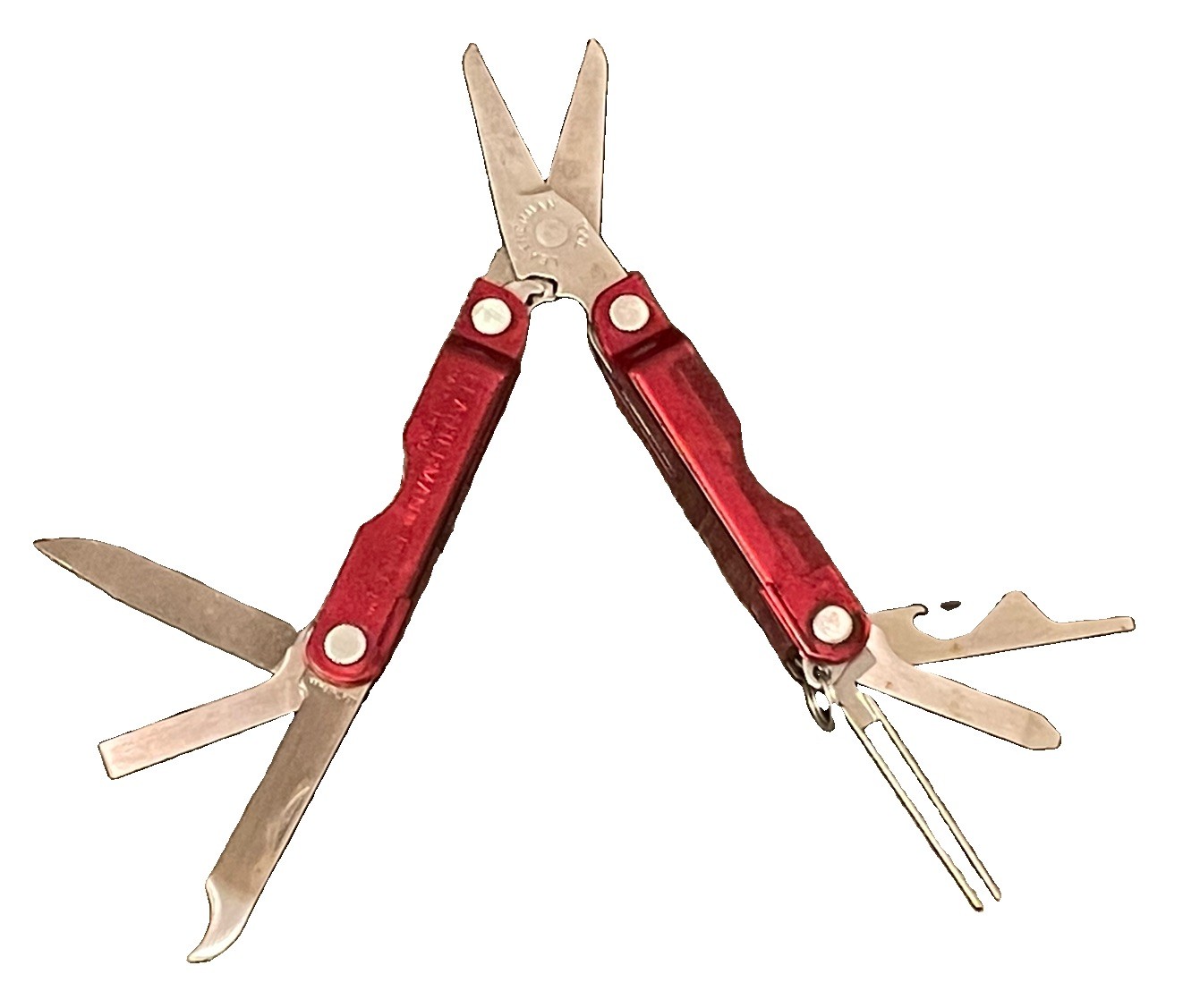 Vintage Leatherman Micra Multi-Tool Red Plastic Shell USA ~Works Great~ #10