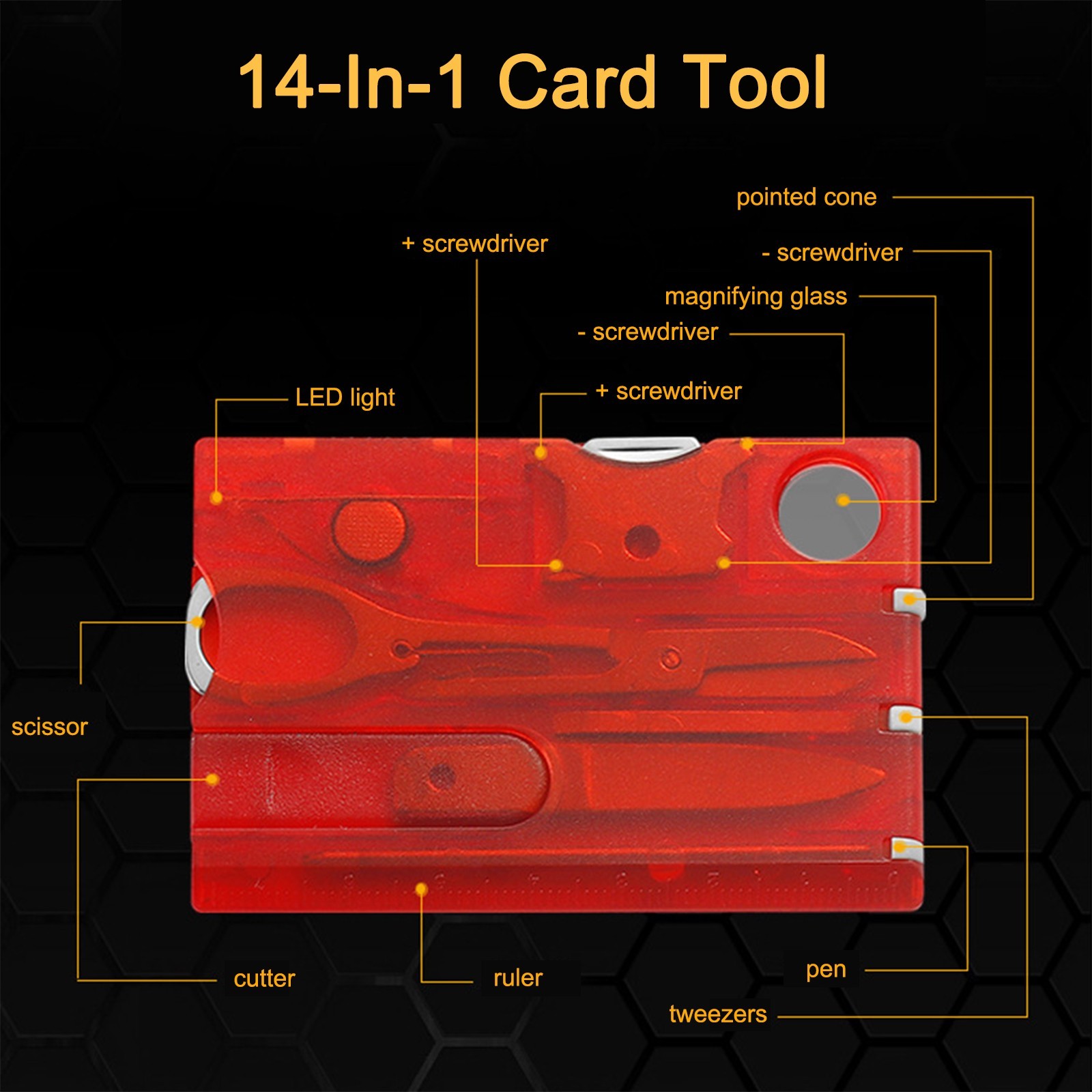 Pocket Sized Survival Card Tool with LED Light for Outdoor Adventures