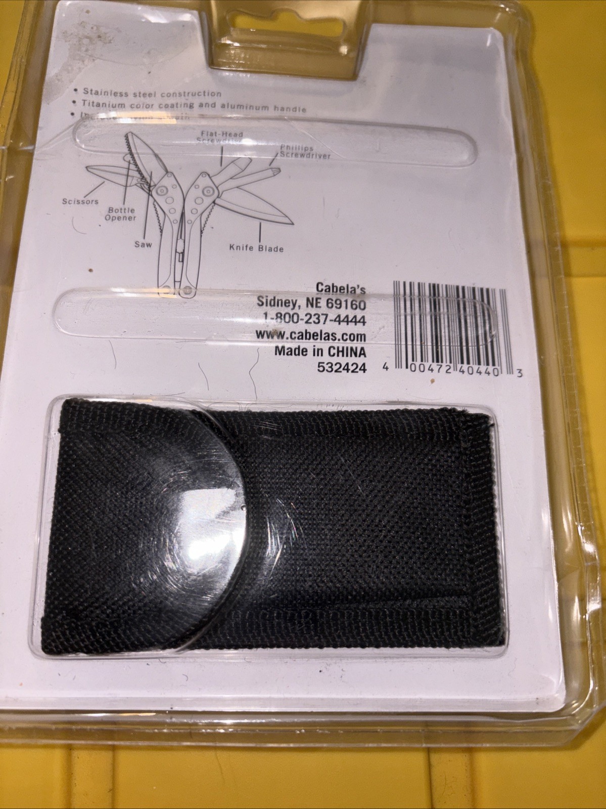 Cabela’s Multitool Purple 3” Closed 3.875” Overall 3.8 Oz