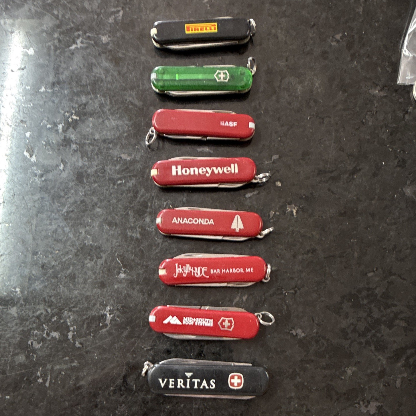 Lot of 8 Swiss Army Style Keychain Stainless, Logo
