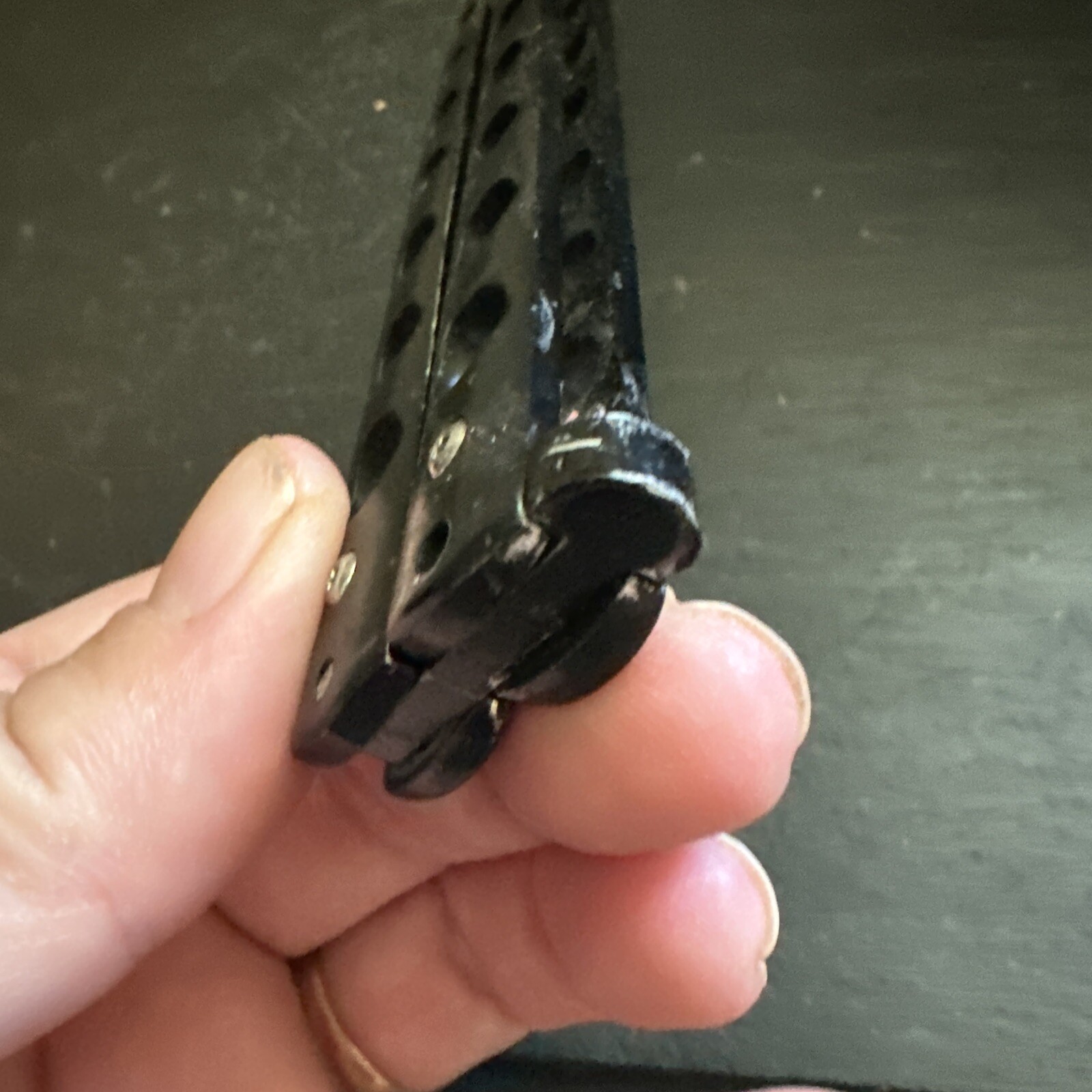 Trainer Knife Black Handle Rainbow Blade Training for Martial Arts