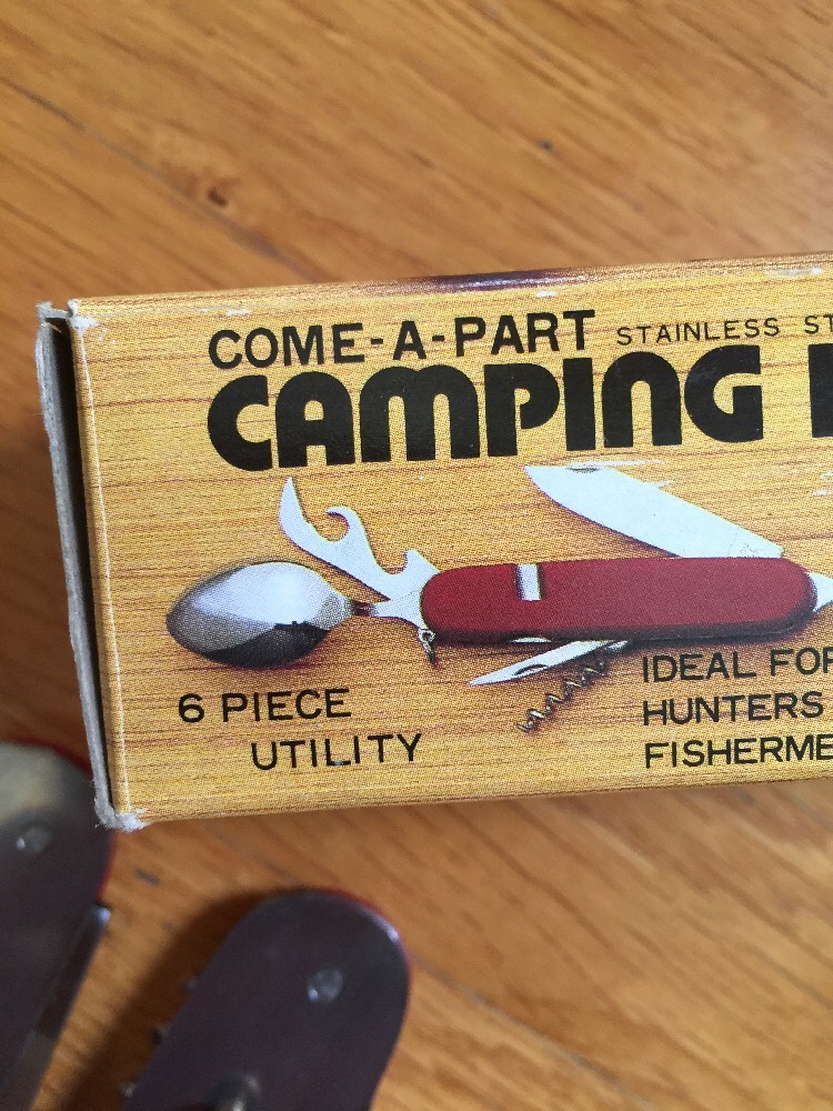 COME-A-PART STAINLESS STEEL CAMPING KNIFE 6 PIECE UTILITY MADE IN JAPAN