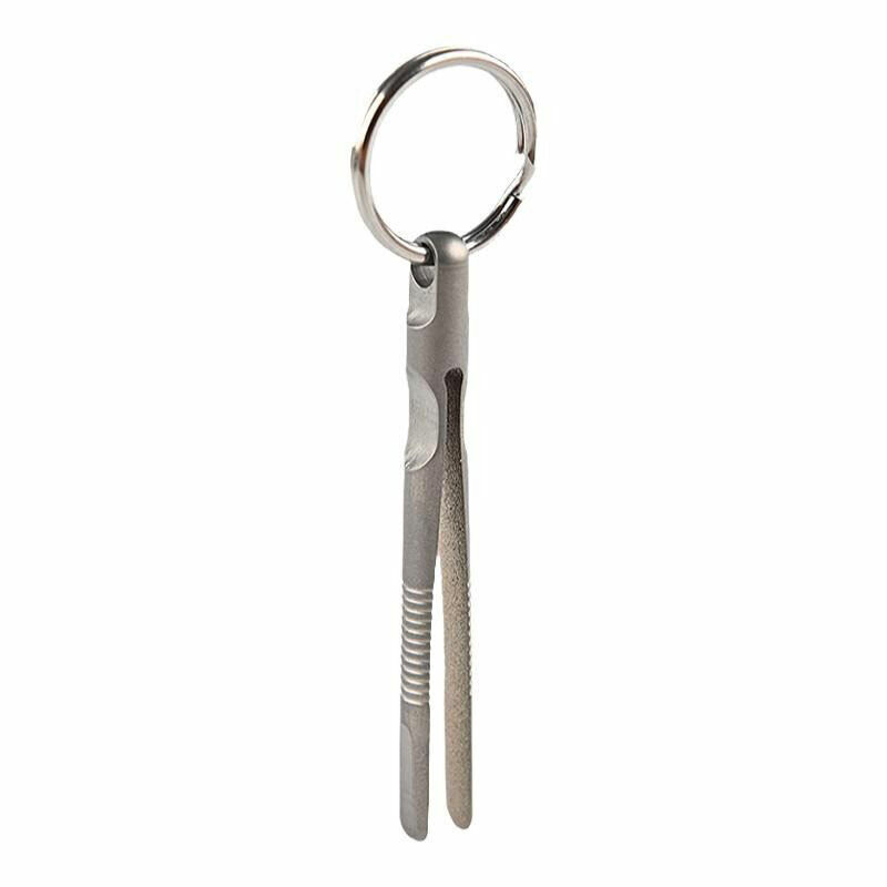 CNC Titanium Tweezers Pocket Mini Keychain Outdoor Lightweight Clamping EDC Tool