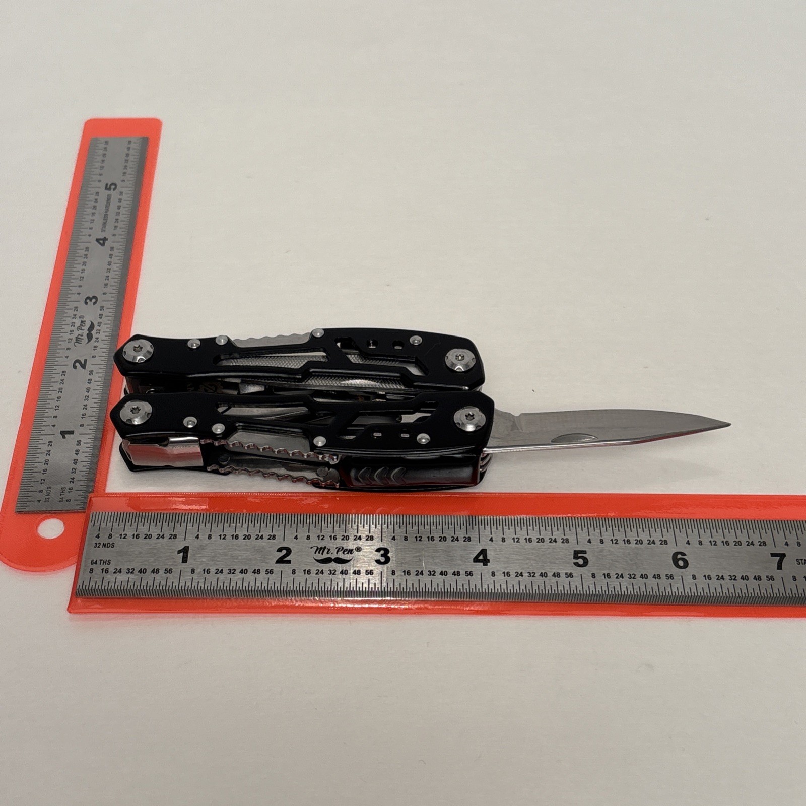 FANGFO Multi-Tool Black Tactical Heavy Duty Pocket Pliers EDC Tool w/ Sheath