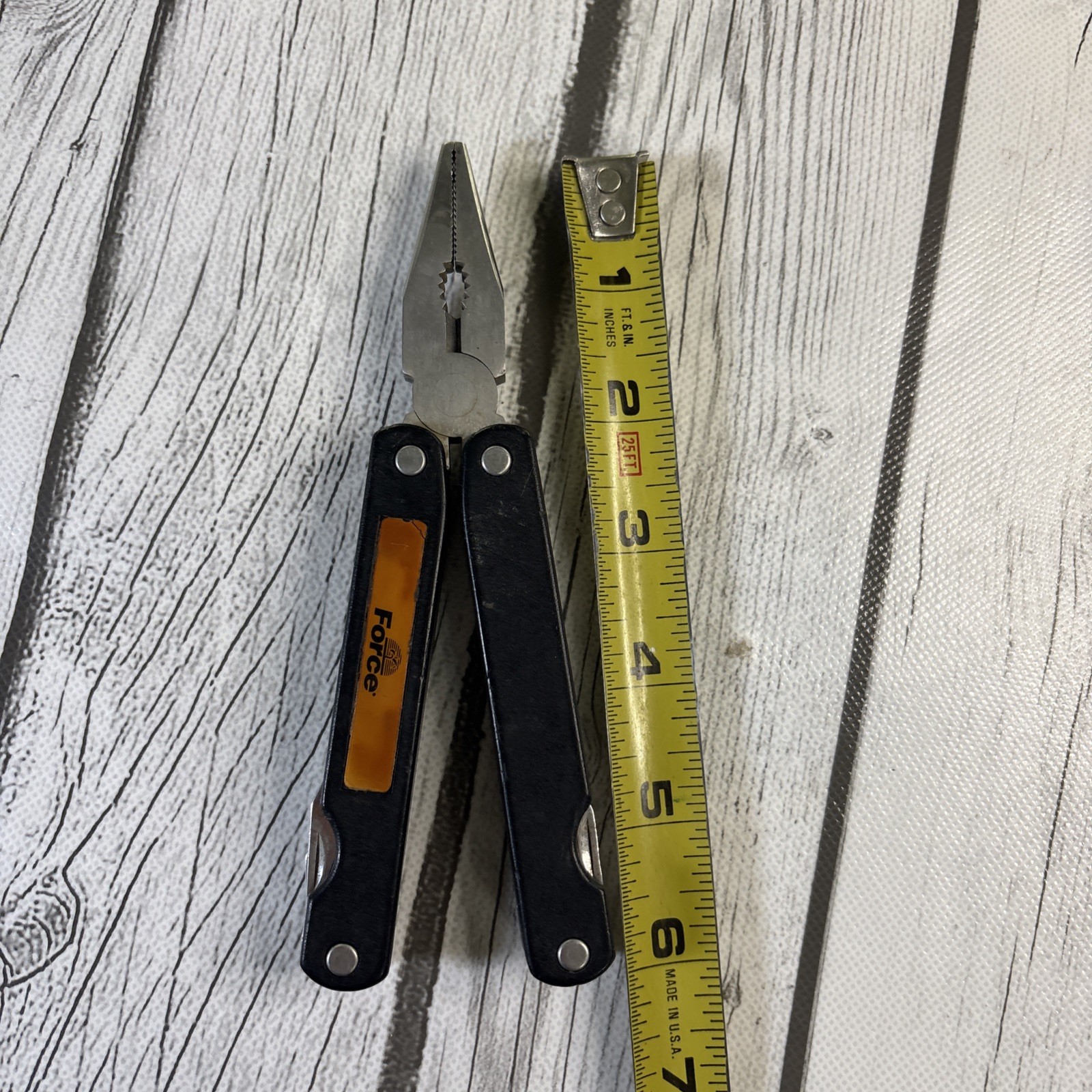 Barlow Force Pliers Multi-Tool Stainless Steel Black Plastic Handle (9) Tools.