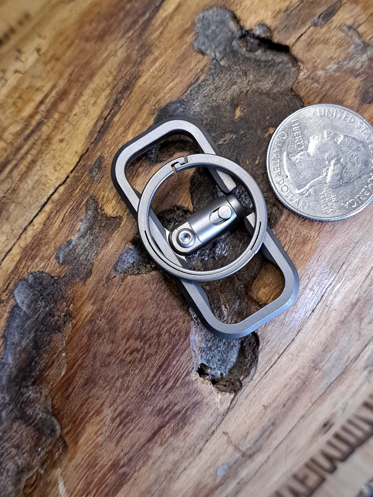 Pro Series Gentleman’s Dual Titanium Carabiner Keychain With Quicksnap Keyring