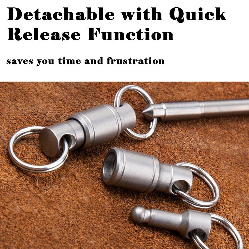 Titanium Alloy Keychain Detachable Car Key Holder 360° Swivel Quick-Release Tool