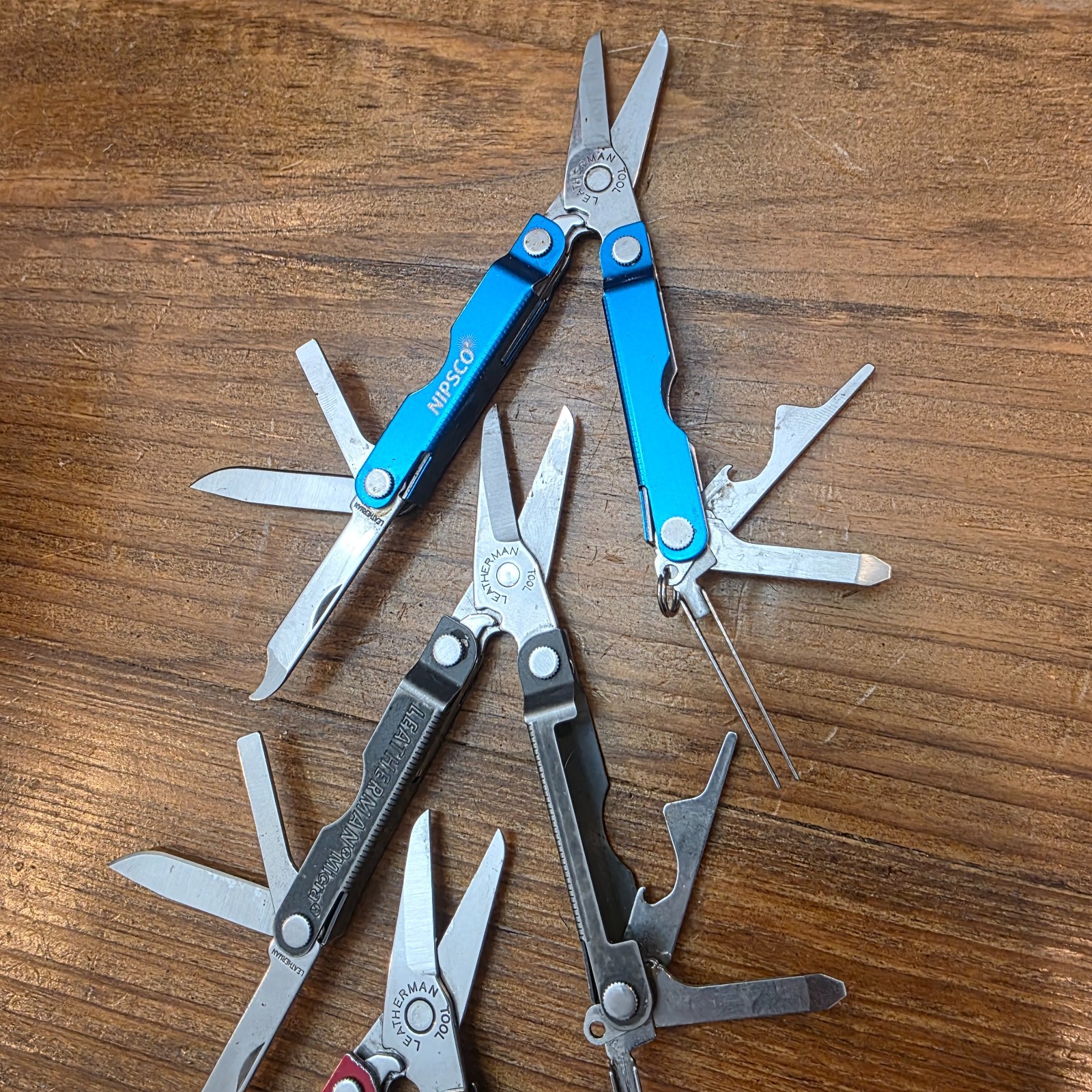 Leatherman MICRA Multi-Tool – Stainless Steel – Lot of 3 – Colors Red Blue Black