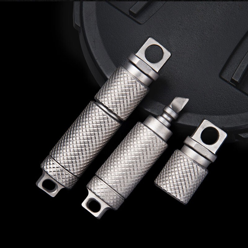 Mini Titanium Alloy Waterproof Case Portable Keychain Pendant EDC Multi Tool