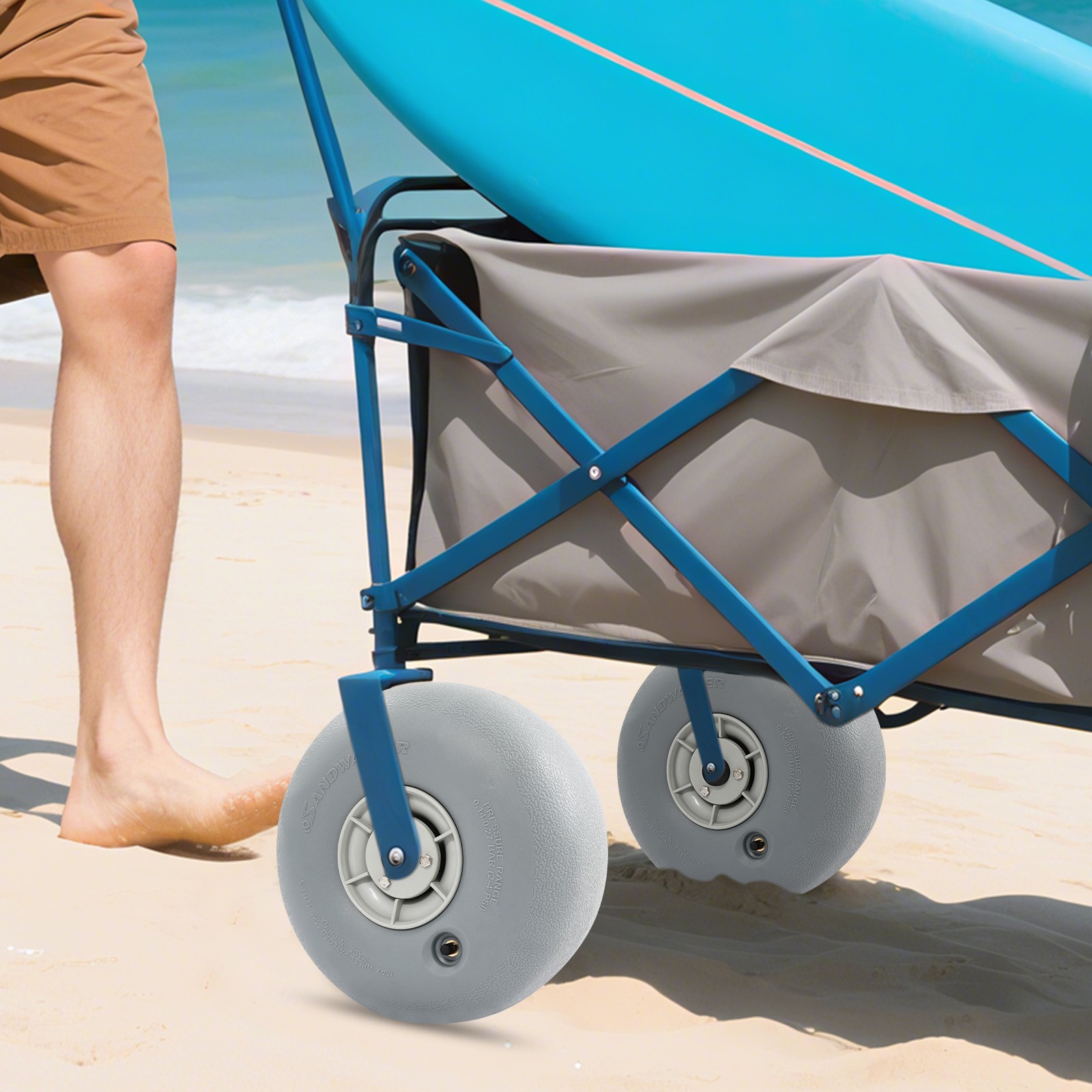 2pcs 12in X 6in Balloon Beach Sand Tire, Beach Balloon Wheel, Beach Cart Tires