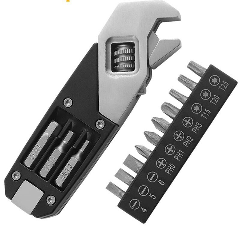 Portable Multi-function Wrench Folding Tool For Bike Motorcycle Outdoor Camping