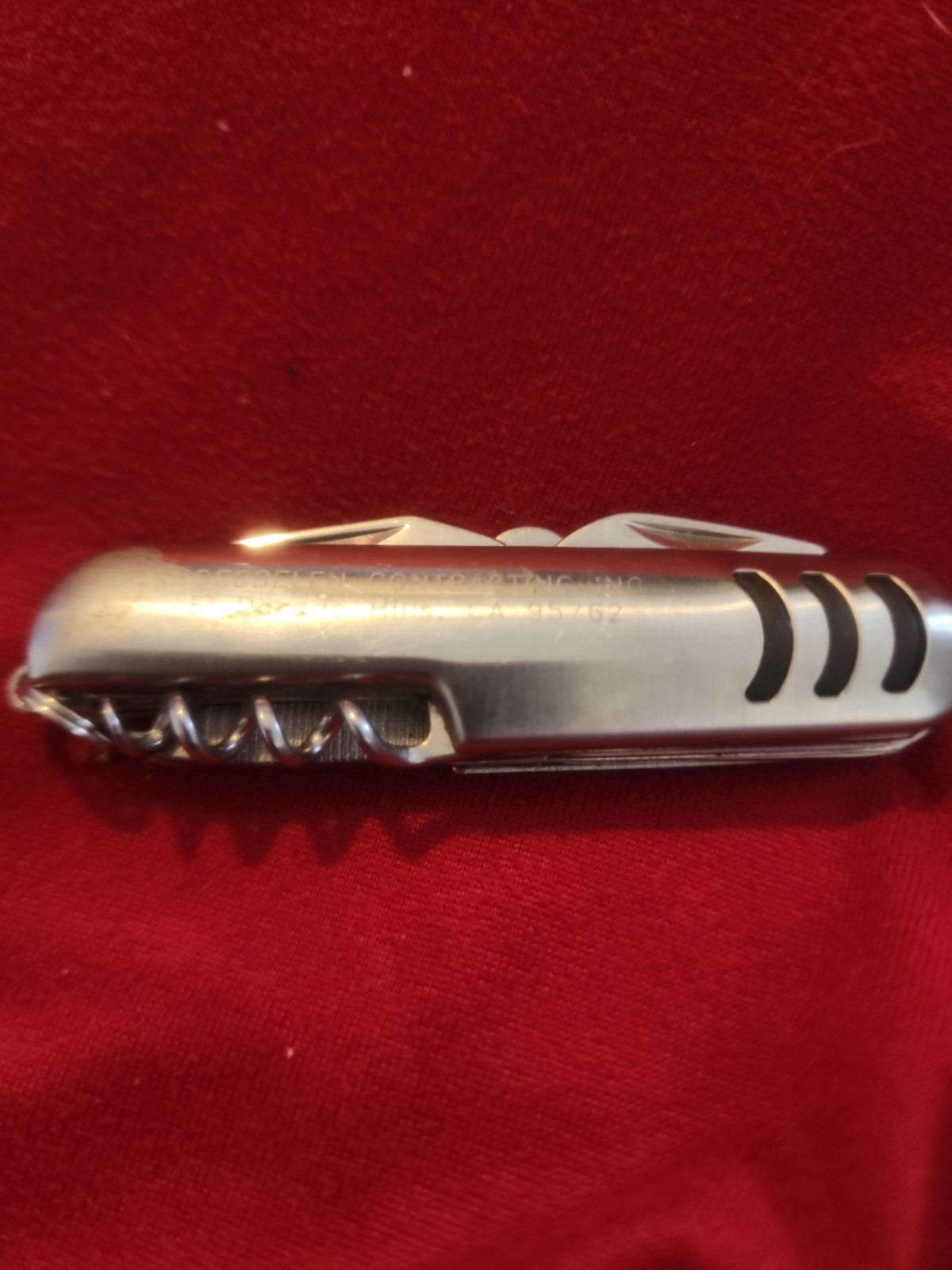 7 in 1 Multi-Tool Folding Pocket Knife Scissors Corkscrew File 2″ Blade Etc Vtg
