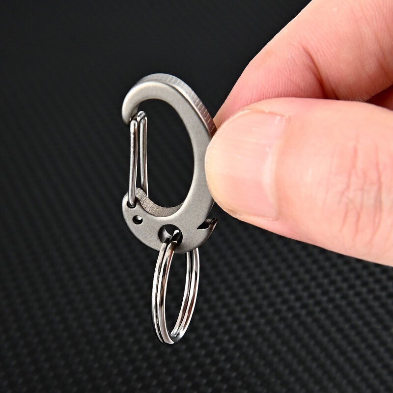 Hot Mini Titanium Alloy Key chain Carabiner Outdoor Travel Size Hanging Buckle