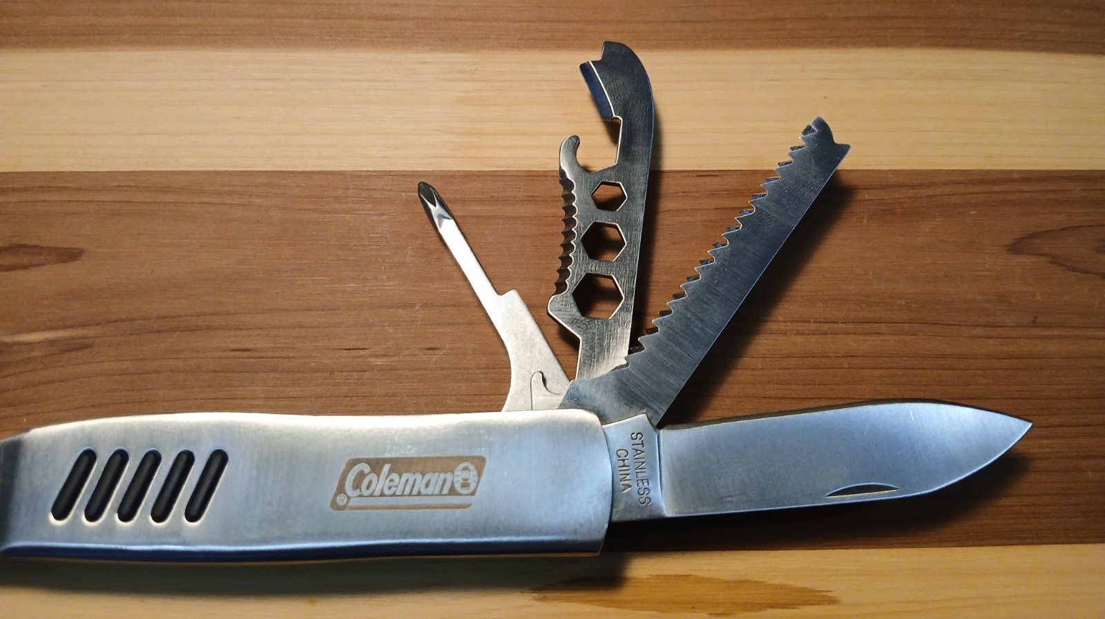 Coleman Stainless Steel Multi Tool w/Bottle Opener, Hammer, Knife, Belt Pouch