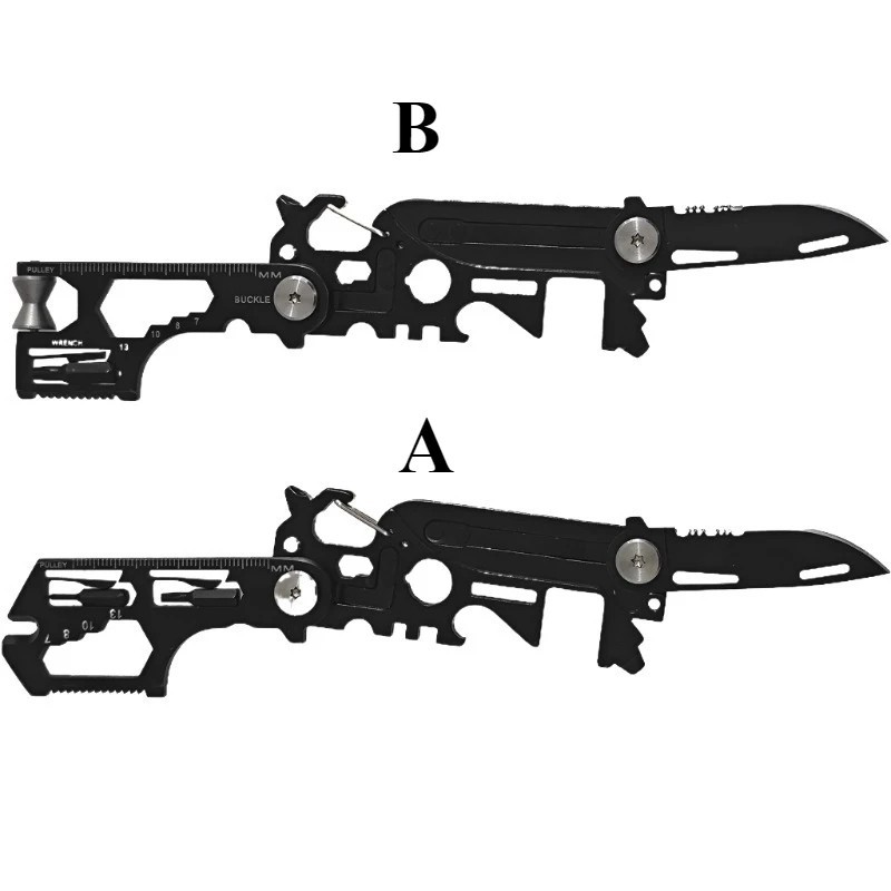 Small Survival Multitool Knife Keychain Keyring Car Escape Tool Bugout EDC Multi