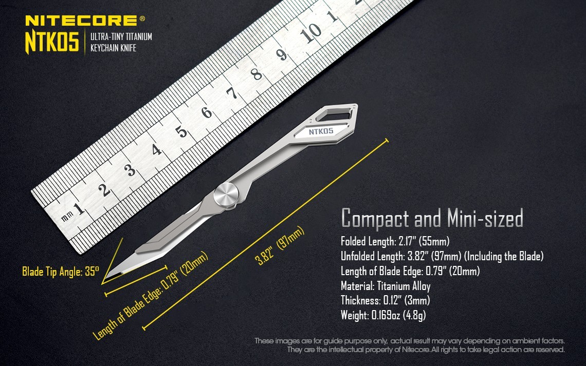 Nitecore NTK05 Knife Keychain Folding Knives Titanium Alloy Scalpel Blade Handle