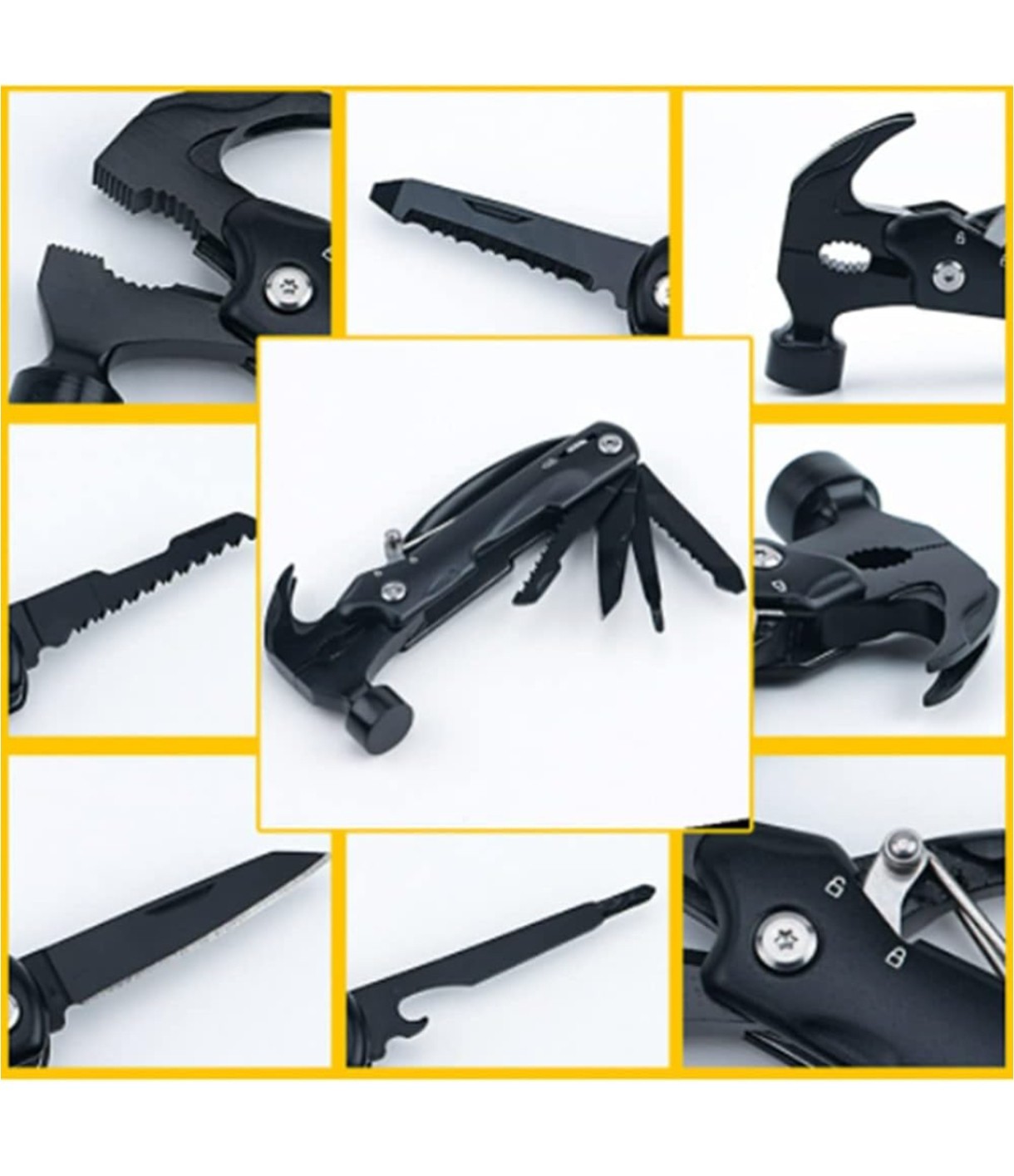 12in1 Multitool Hammer Pliers Knife Saw Stainless Steel Outdoor Camping Tool